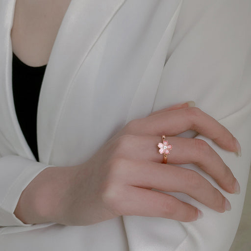 Buy Cherry Blossom Rotatable Ring - Elegant Spin Rings in Rose Gold | Elegantlyushop