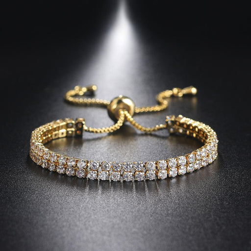 Buy Fashion Double Row Zircon Bracelet - Elegant Rhinestone Bracelet for Women