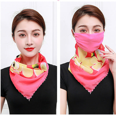 Sunscreen mask silk scarf neck scarf