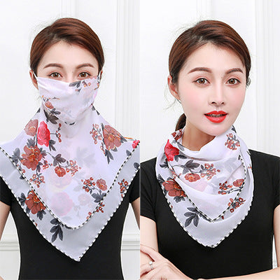 Sunscreen mask silk scarf neck scarf