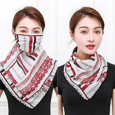 Sunscreen mask silk scarf neck scarf