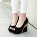 Buy Women's Spring Style Platform Wedge Daily Pumps Shoes - Fashion Peep Toe High Heels | Elegantlyushop