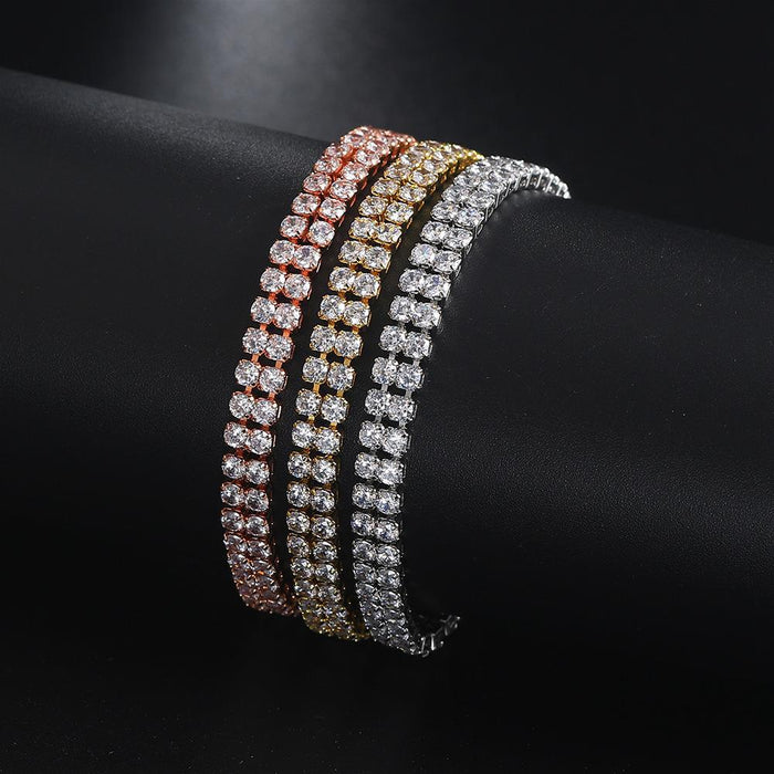 Buy Fashion Double Row Zircon Bracelet - Elegant Rhinestone Bracelet for Women