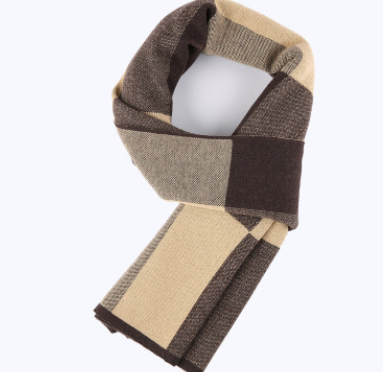 Men's scarf wool plaid scarf scarf winter scarf processing wholesale gift ladies knitting stitching