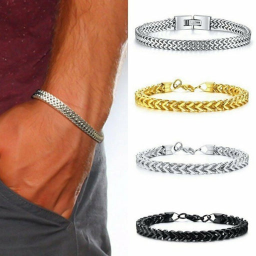 Buy Stylish Stainless Steel Chain Bracelet for Men - Trendy Male Jewelry | Elegantlyushop