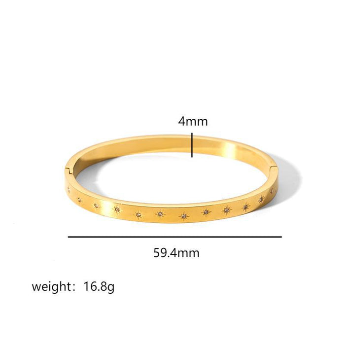 Buy Ins Style Titanium Steel Bracelet with Six-Pointed Star Buckle - Elegantlyushop