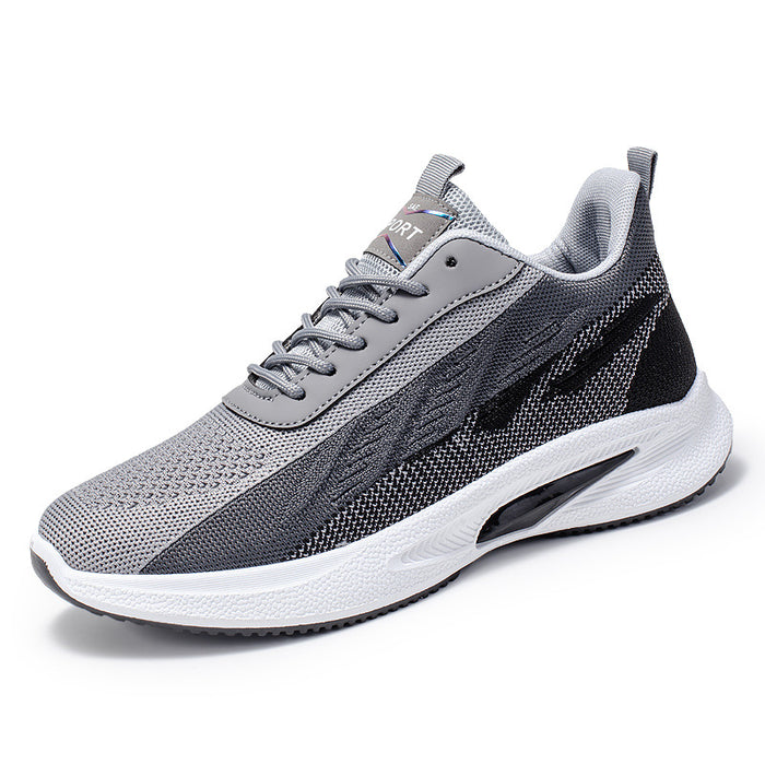 Color-blocked Mesh Sneakers Men Breathable Comfortable Casual Fashion Lace Up Wear-resistant Walking Running Sports Shoes