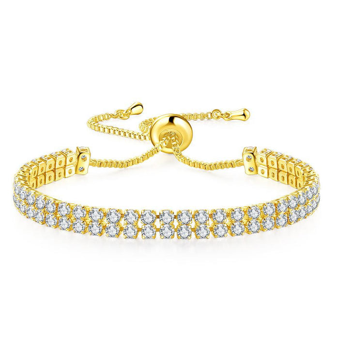 Buy Fashion Double Row Zircon Bracelet - Elegant Rhinestone Bracelet for Women