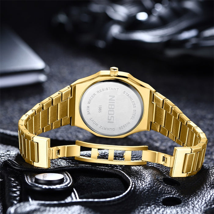 Buy Diamond Gold Men's Watch - Stylish Student Quartz Timepiece | Elegantlyushop